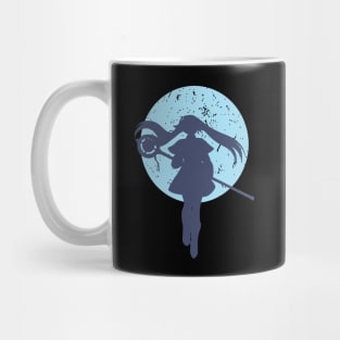 A design featuring Frieren the elf girl character as Frieren the Slayer with full moon background from Sousou no Frieren Frieren Beyond Journeys End or Frieren at the Funeral anime fall 2023 D9 SNF51 Mug